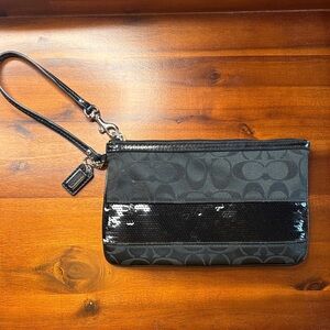 Coach Black Wristlet Clutch